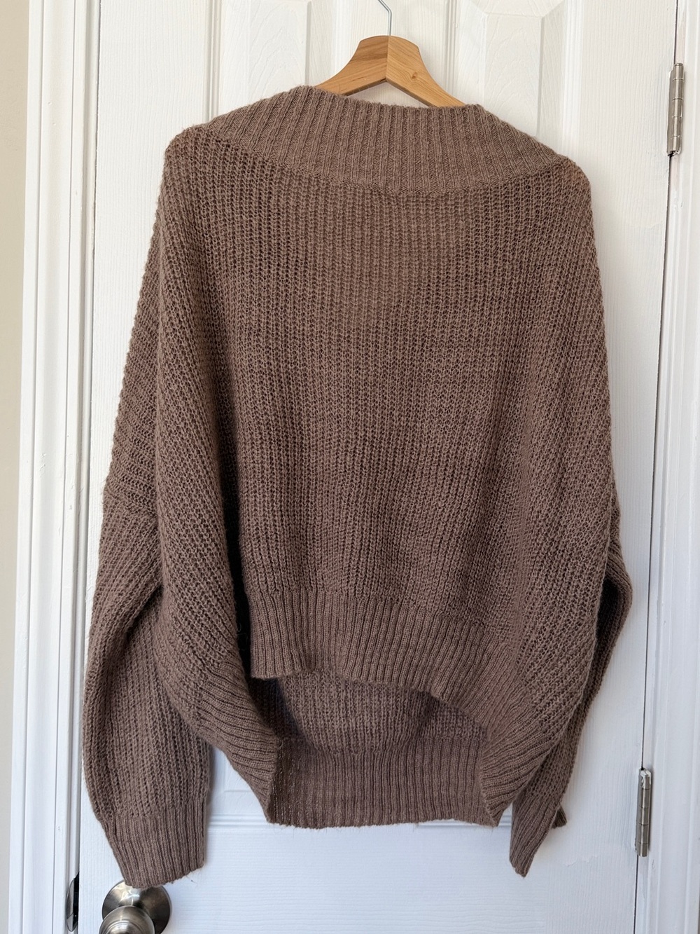Cozy Taupe Cowl Neck Sweater - Picture 6 of 8